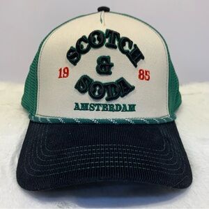 Scotch & Soda Breezy Adjustable Trucker Hat - Black/Green